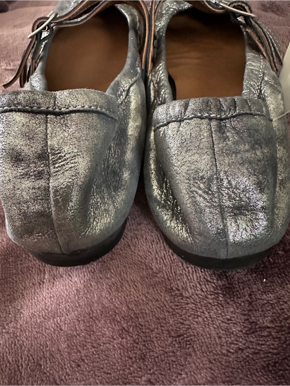 Free People Ballet Style Flats Pewter Sz 8.5 - Picture 4 of 5